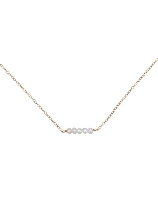 Kiri & Belle Metallic Eliana Tiny Pearl Bar Filled Necklace