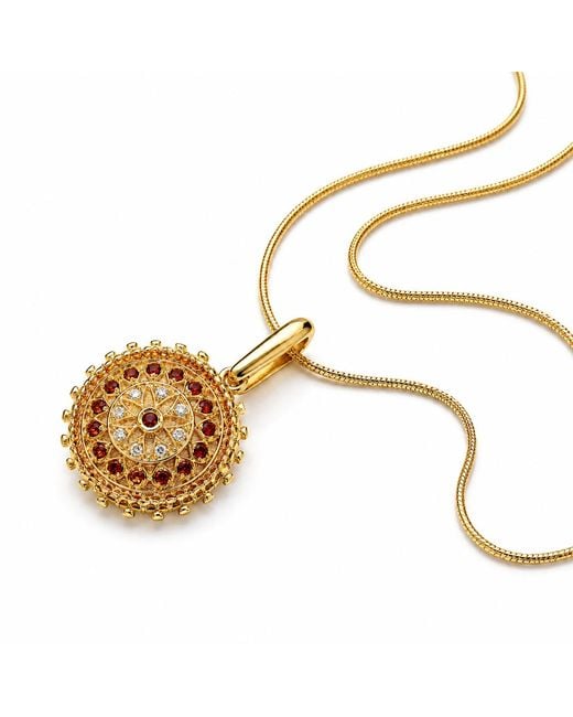 Najiba Metallic Yantra Pendant Necklace