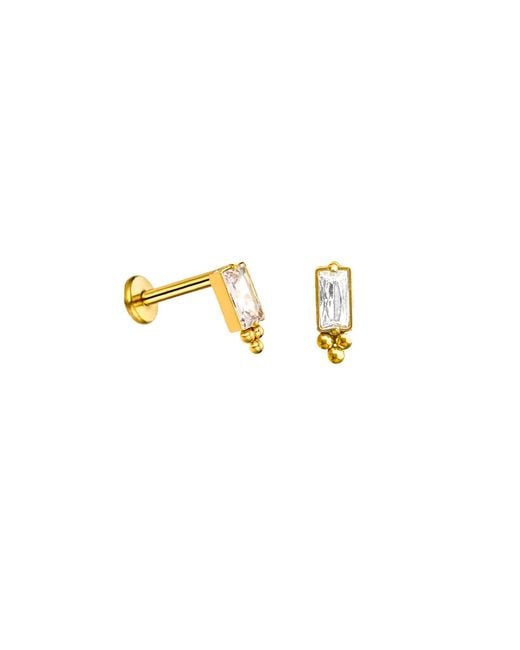 Mickey's Girl Metallic Baguette Flat Back Earrings