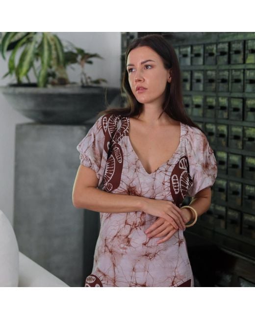 Celeste Mendis Purple Perennial Blossom Dress