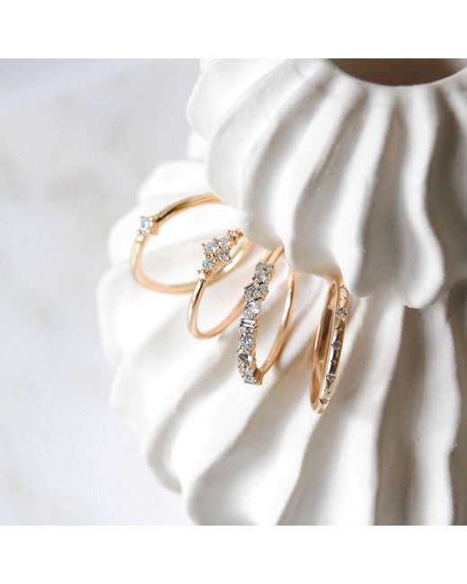 Zohreh Metallic Celestial Diamond Band Ring 9K