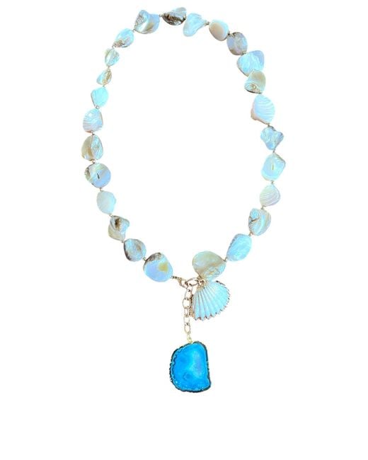 Magpie Rose Blue Neutrals Lagoon Necklace