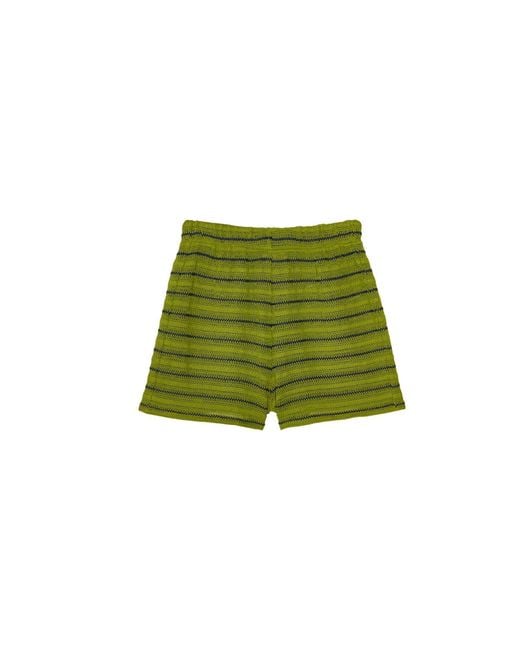 Thisisu Collection Green Solea Striped Knit Beachwear Shorts
