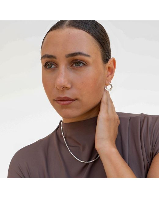 Dower & Hall Metallic Entwined Twist Huggie Hoops