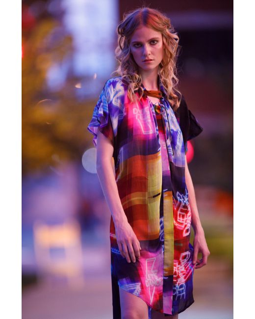 Any Old Iron Blue Lets Dance Shirt Dress