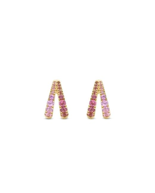 Dinny Hall Metallic Signature Duo Rubellite & Sapphire Huggie Hoops