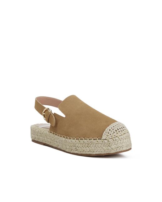 Rag & Co Natural Affie Genuine Suede Slingback Strap Espadrilles