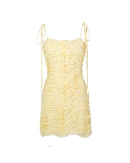 SVETA Milano Yellow Neutrals Panarea Ruffles Dress