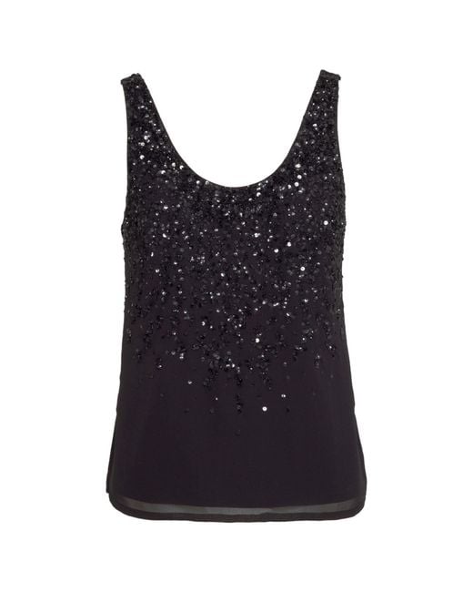 Rose & Nancy Black Selene Sequin Vest