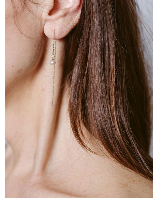 Florentis Jewellery White Threaded Pearl Earrings