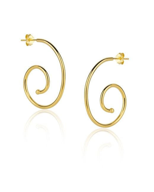 Spero London Metallic Spiral Sterling Stud Earrings