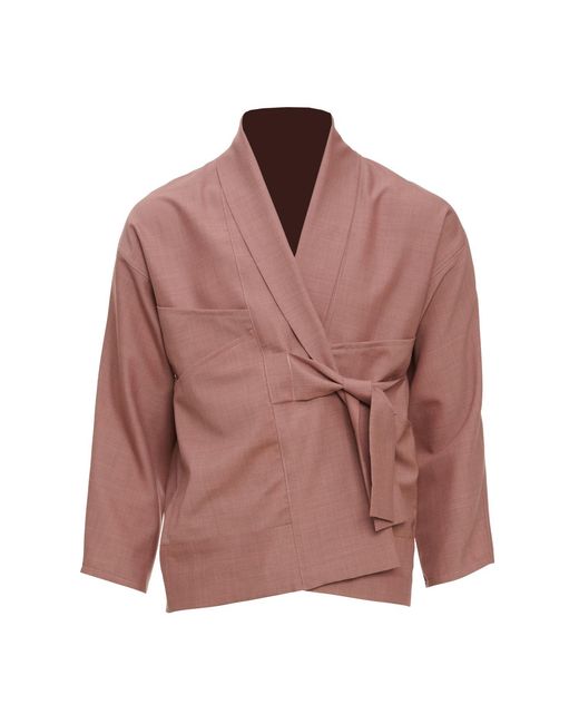 MOE Brown Rose Wool Vest Jacket