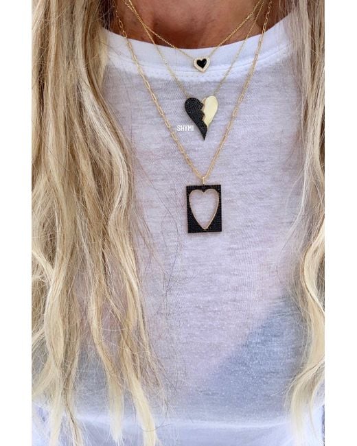 SHYMI Metallic Enamel & Pave Mini Heart