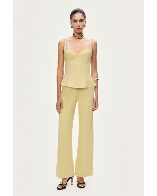 Nocturne Natural High-Waist Tailored Wide-Leg Pants