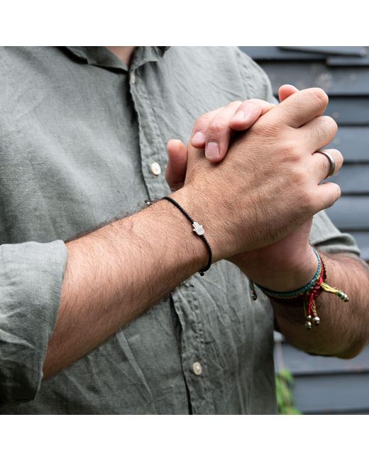 Harbour Uk Brown Hamsa Rope Bracelet for men
