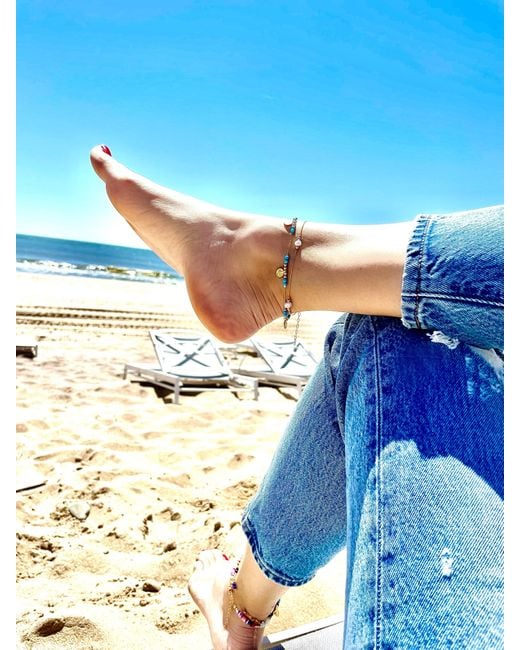 Olivia Le Metallic Journey Turq Magnesite Anklet