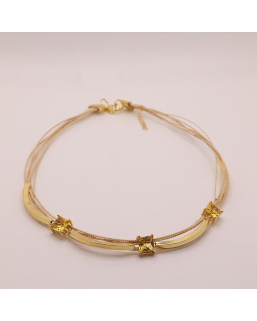 Nart Nature Making Art Metallic The Square Buriti Natural Fiber Necklace