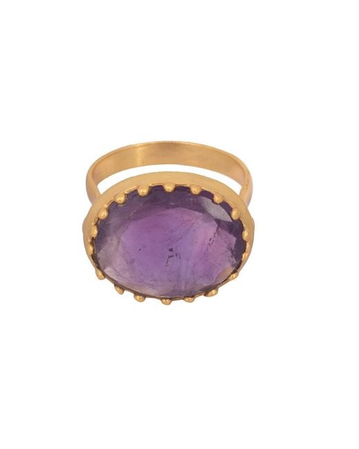 Opium Jewels Purple Tudor Rose Cocktail Ring