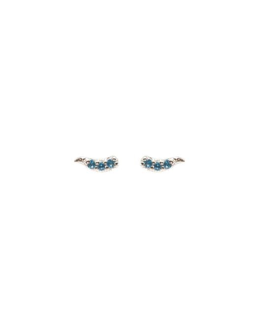 NASI SILVER White Fishtail Studs- Topaz