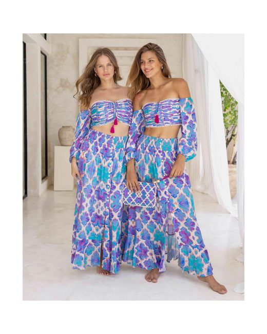 Sophia Alexia Blue Orchid Paradise Fiji Skirt