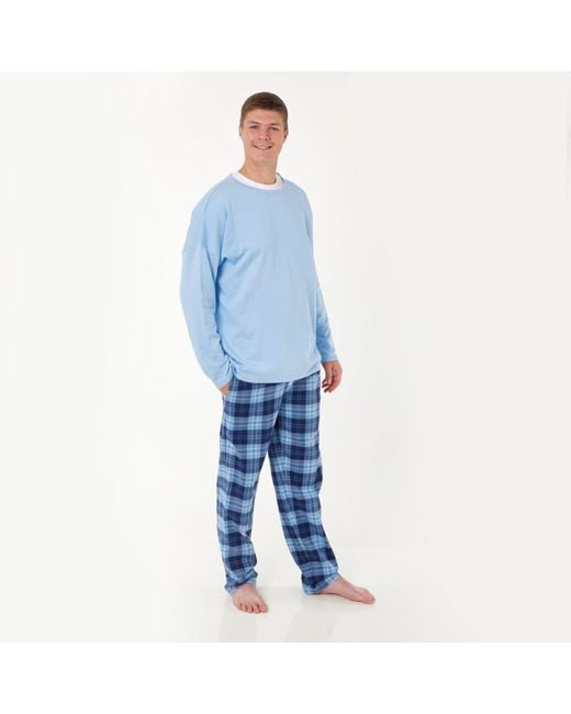 Lounge Blue Soft, Breathable Organic Brushed Cotton Loungewear Trousers for men