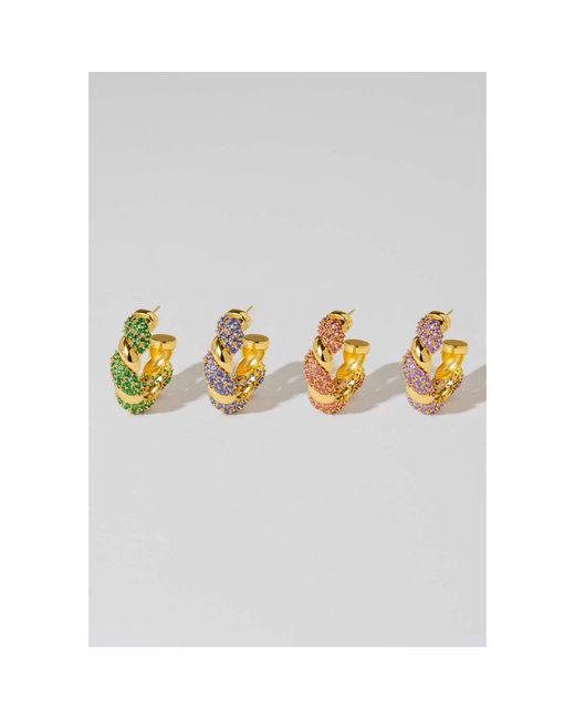 Lavani Jewels Metallic Purple & Gold Plated Paramount Hoops