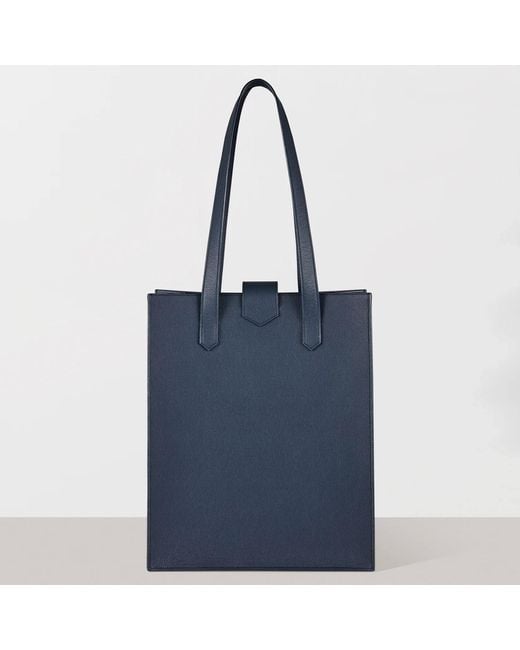 SEREN LONDON Blue Leather Tote Bag for men