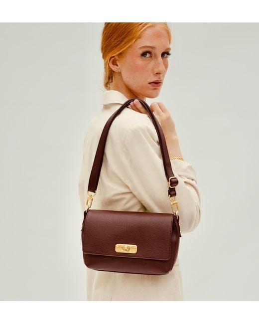 Apatchy London Purple The Maisie Midi Port Leather Bag