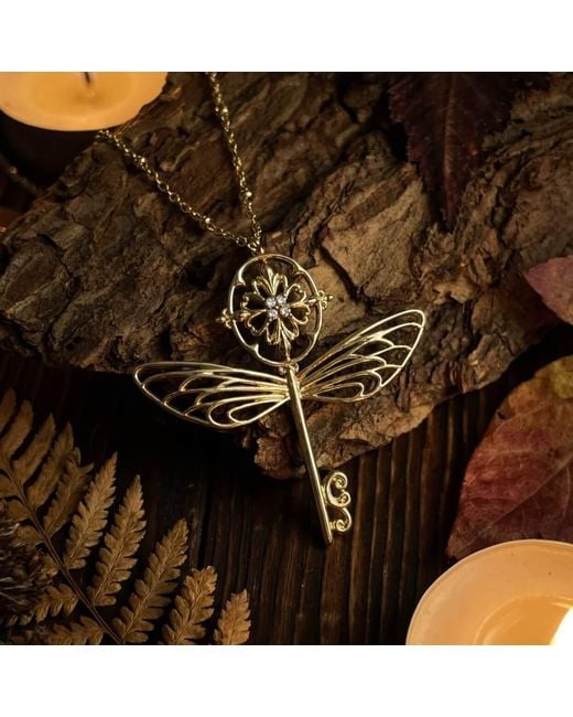 Azura Jewelry New York Metallic The Wandering Key Necklace Vermeil