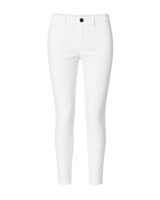 Conquista White Neutrals Long Fitted Gabardine Pants
