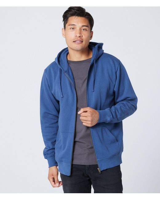 Known Supply Blue 100% Organic Cotton Zip Hoodie