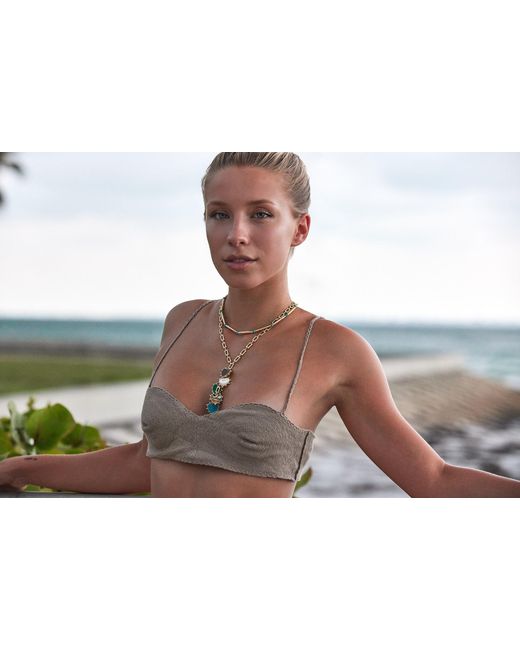 Adriana Pappas Designs Metallic Gemstone Hearts Necklace