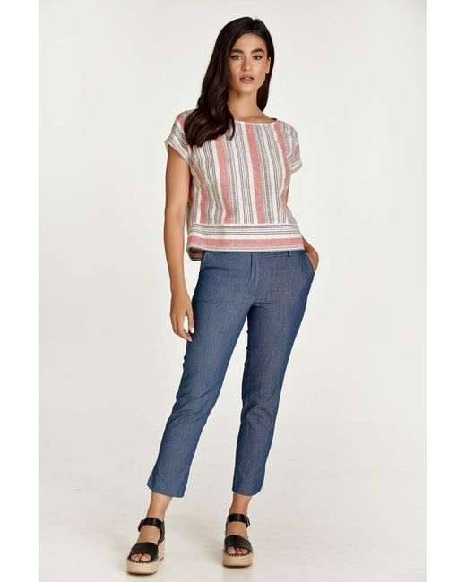 Conquista Blue Denim Style Cotton Pants