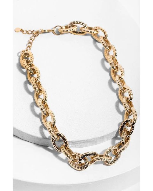 Saachi Metallic Hammered Chain Necklace