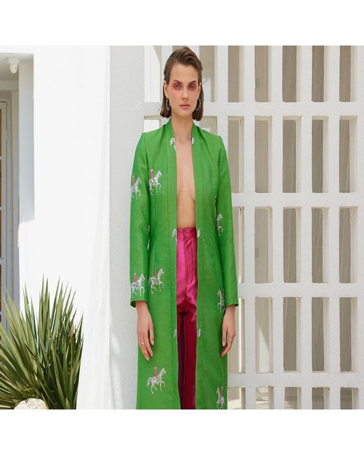 Roqaia Fashion House Green Horse Jacket