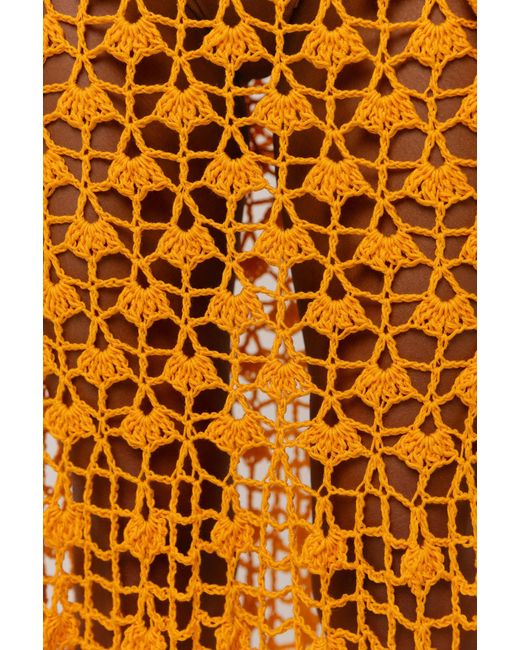 Andreeva Orange California Poppy Handmade Knit Midi Skirt