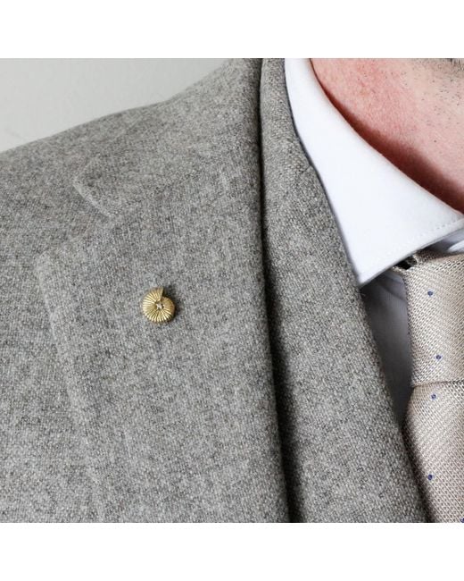 Lee Renee Metallic Ammonite Diamond Lapel Pin for men
