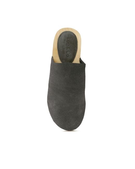 Rag & Co Gray Darcie Suede Clogs