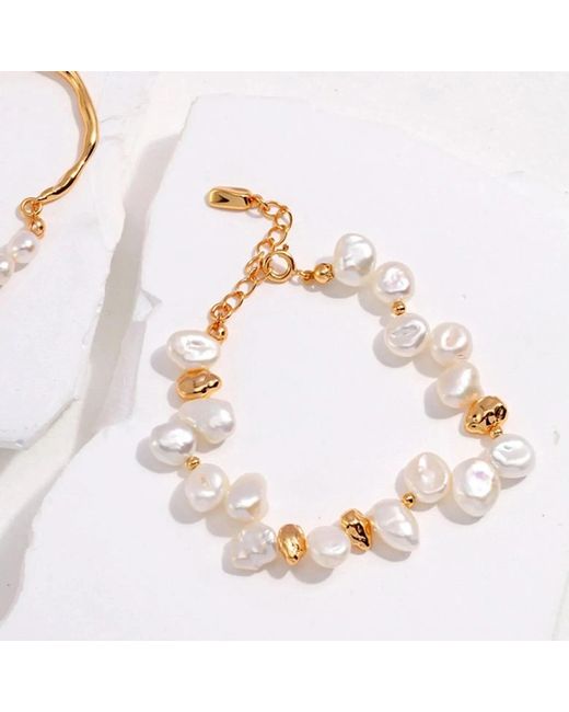 Angel Barocco Metallic Natural Pearl Bracelet