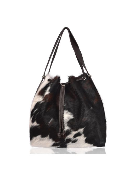 Owen Barry Black Cowhide Backpack/Shoulder Bag Tricolour
