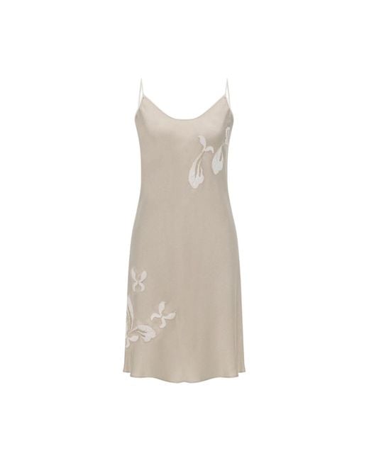Bocan Couture Natural Neutrals Miss Elia Short Rayon Nightgown With Lace