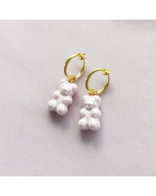 POPORCELAIN Metallic Sweet Porcelain Gummy Bear Earrings