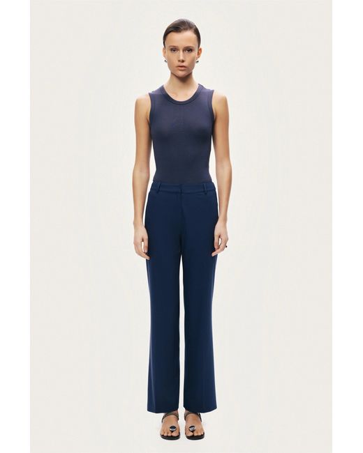 Nocturne Blue Tailored Straight-Leg Pants