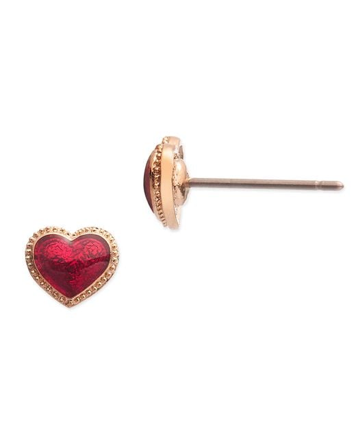 Grosse Red Enamel Heart Earrings, Series Pop Heart