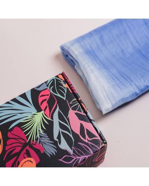 Silk and Bears Blue Ombre Habotai Silk Scarf – Hand-Dyed Mulberry Silk