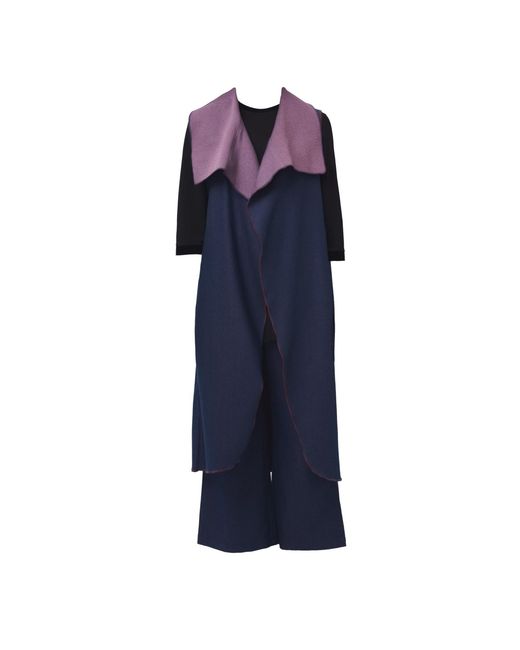 Saniya Khan Blue Deep & Mauve Reversible Denim Duster