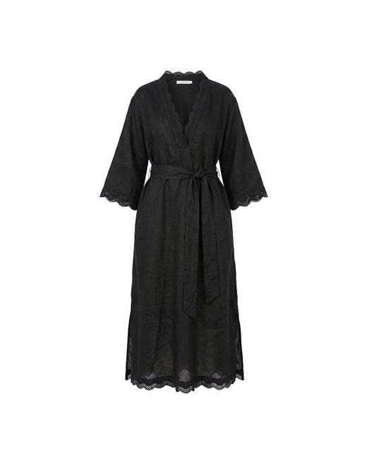 Adrift Clothing Black Tia Linen Tunic Dress