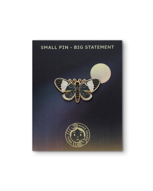 Make Heads Turn Black Enamel Pin Night Moth