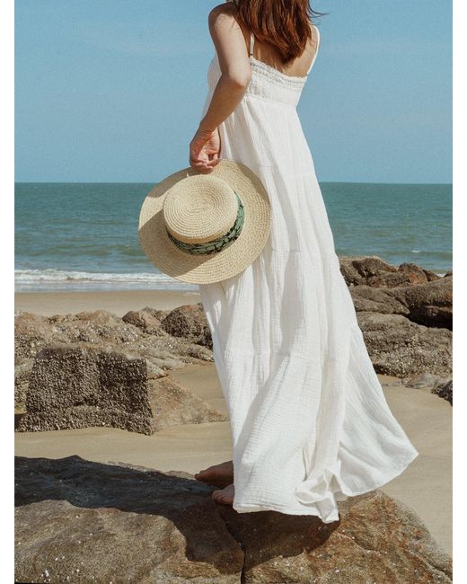 Lost Pattern Green La Isla Straw Hat With Ribbon Band