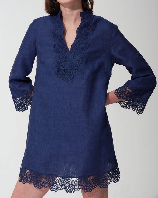 MARICEL Blue Andrea Mini Caftan